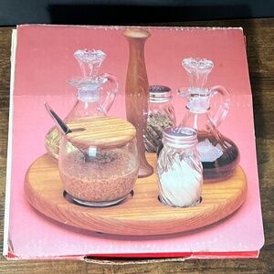 Vintage Lipper International Teakwood Condiment Set